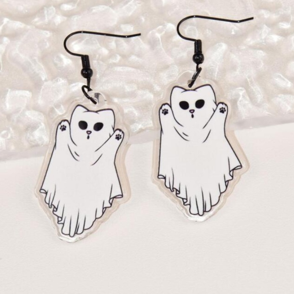 Ghost Kitten Earrings